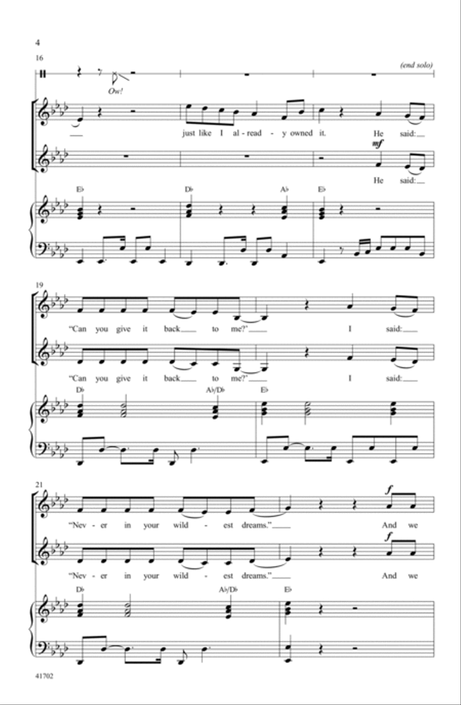 Best Song Ever Choir scores gallery preview page 3