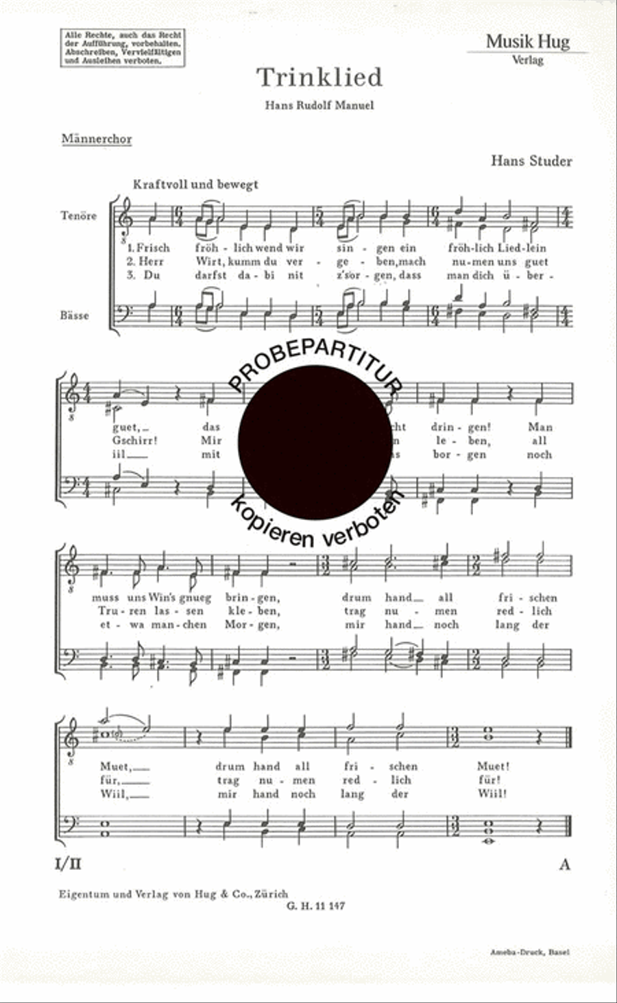 Trinklied Trinklied Men's Choir scores gallery preview page 1