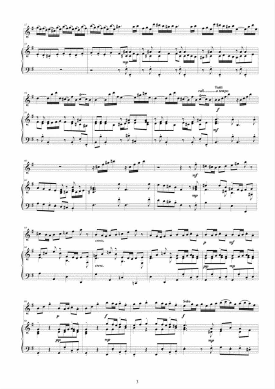 Vivaldi - Flute Concerto No.6 in G major Op.10 RV 437 for Flute and Piano Flute Solo scores gallery preview page 3