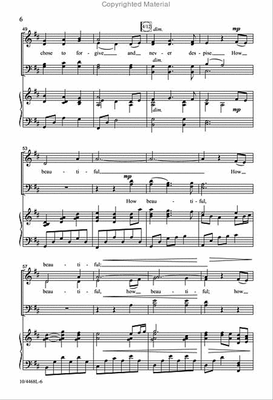 How Beautiful How Beautiful 4-Part scores gallery preview page 6