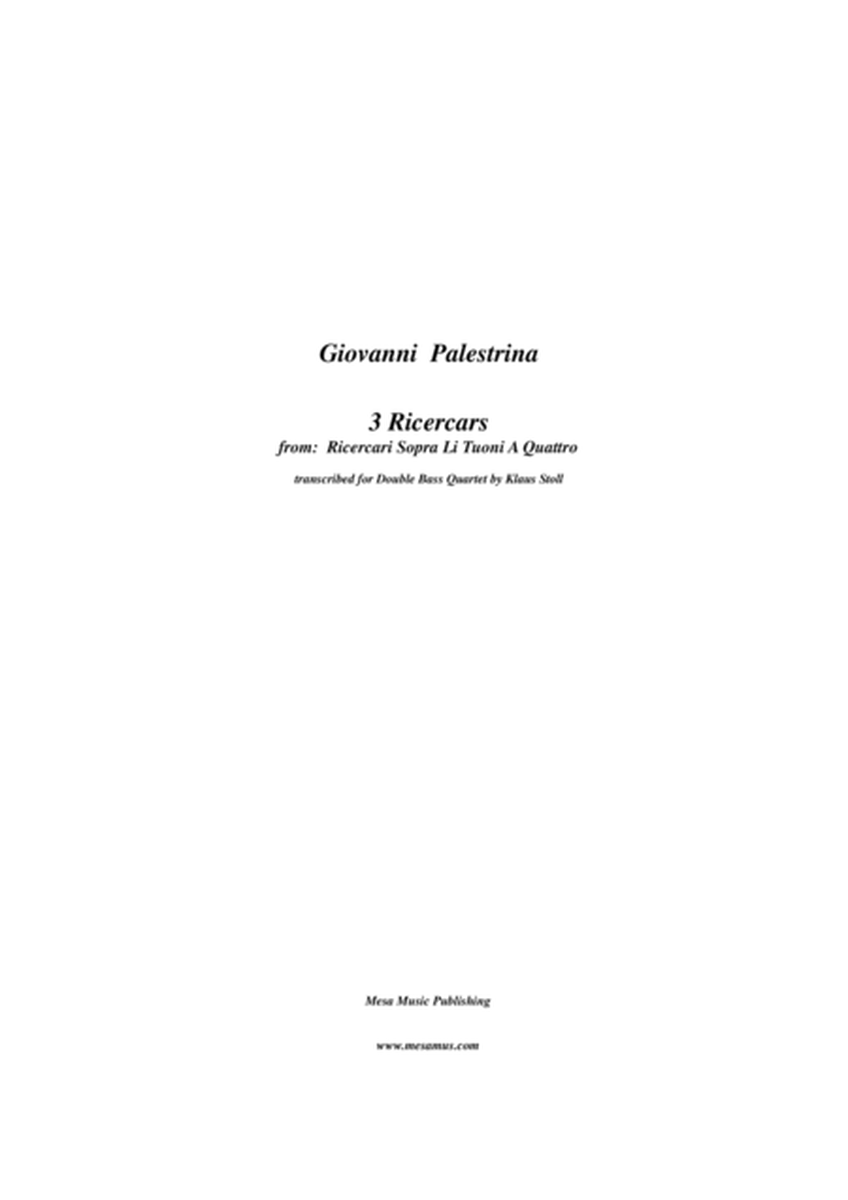 Giovanni Palestrina, Three Ricercars, transcribed and edited by Klaus Stoll.