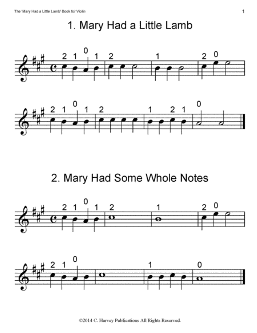 The 'Mary Had a Little Lamb' Book for Violin Violin scores gallery preview page 2