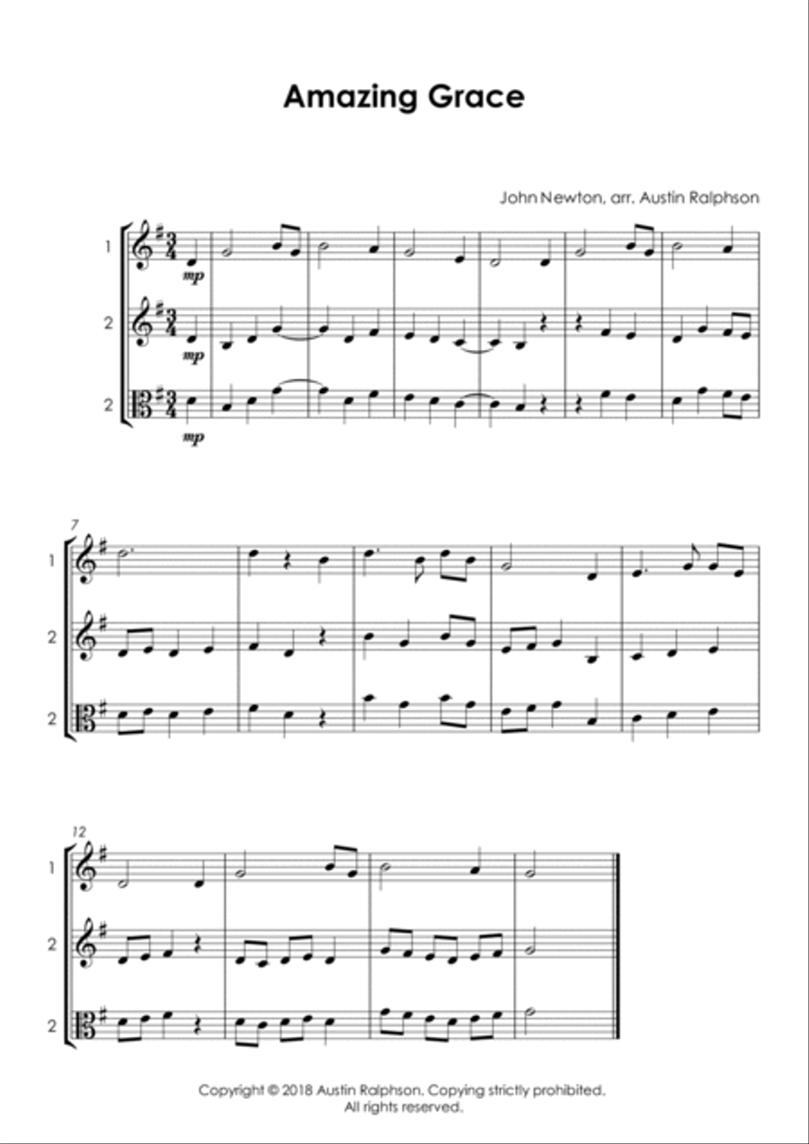 15 Violin and Viola Duets for Fun (popular classics) - various levels String Duet scores gallery preview page 6