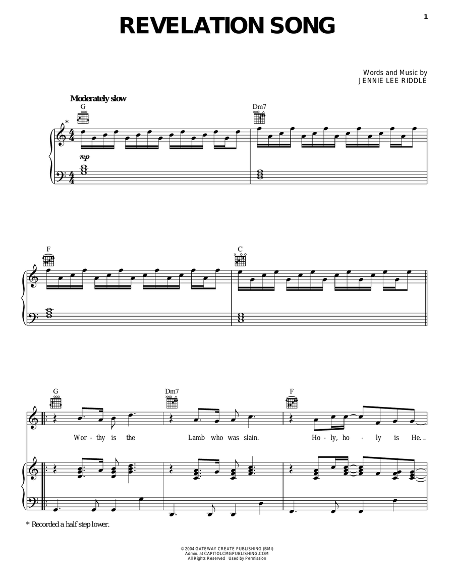 Revelation Song Guitar scores gallery preview page 1