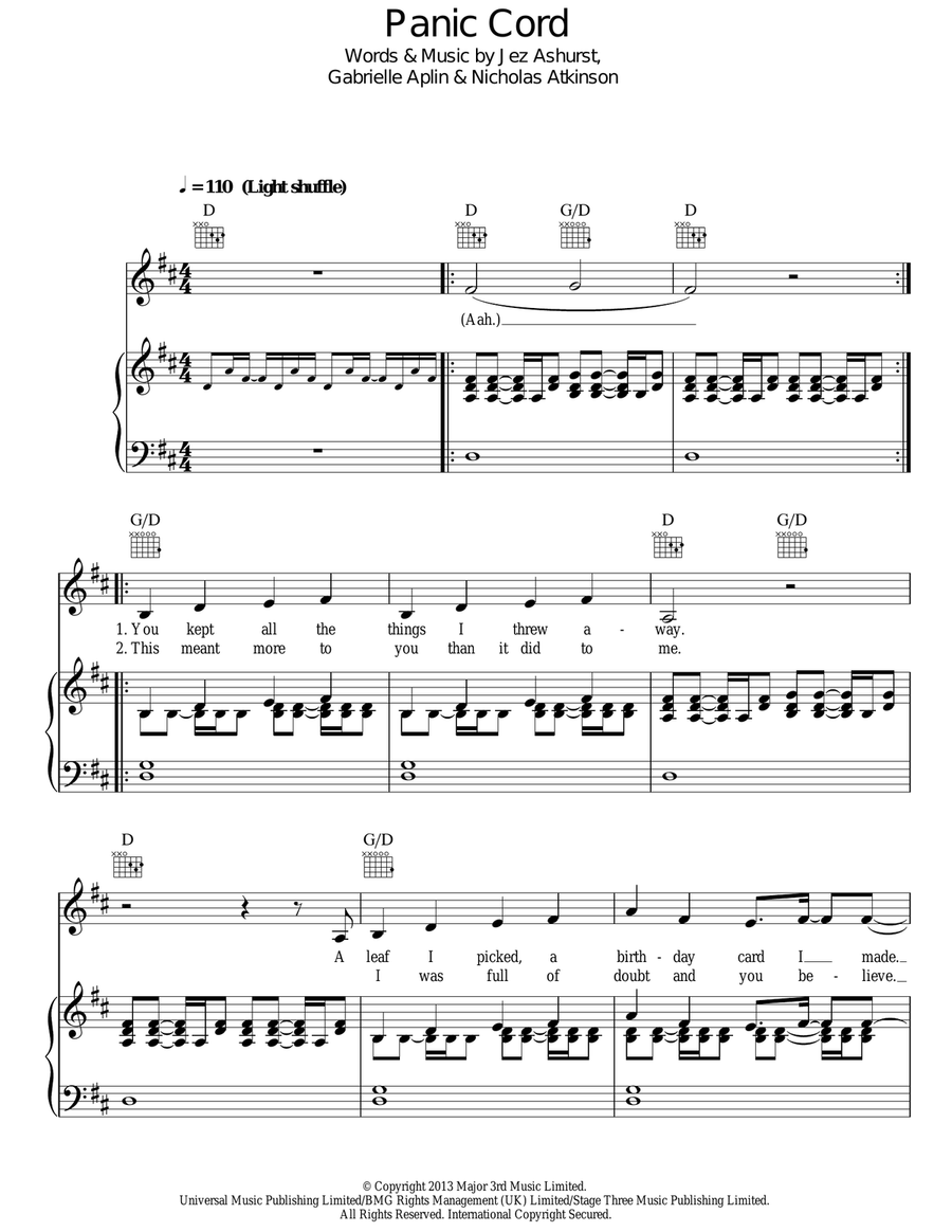 Panic Cord Acoustic Guitar scores gallery preview page 1