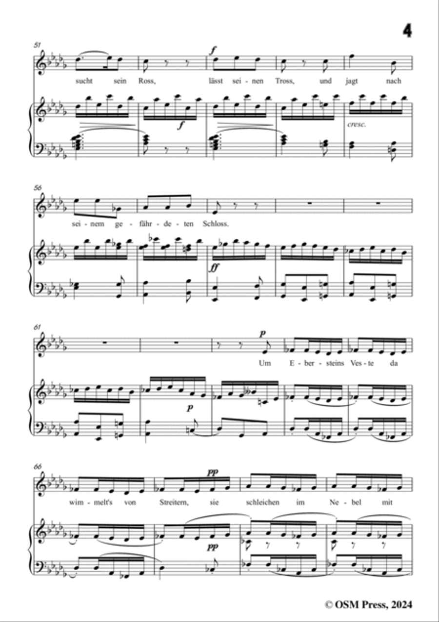 C. Loewe-Graf Eberstein(Zu Speier im Saale da hebt sich ein Klingen),in D flat Major Voice scores gallery preview page 5
