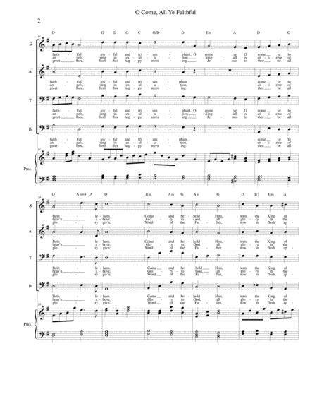 O Come all Ye Faithful/Adeste Fideles - SATB and piano image number null