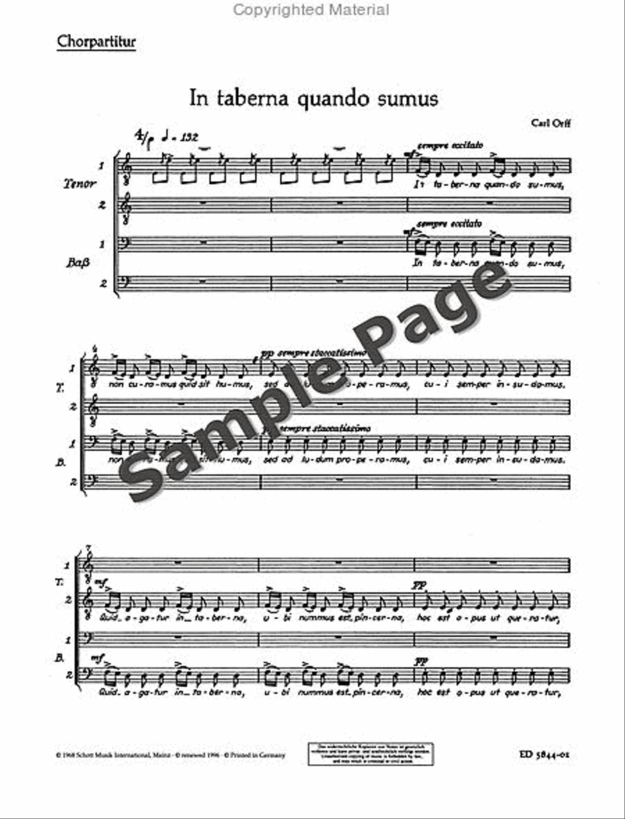 In taberna quando sumus from Carmina Burana TTB scores gallery preview page 2