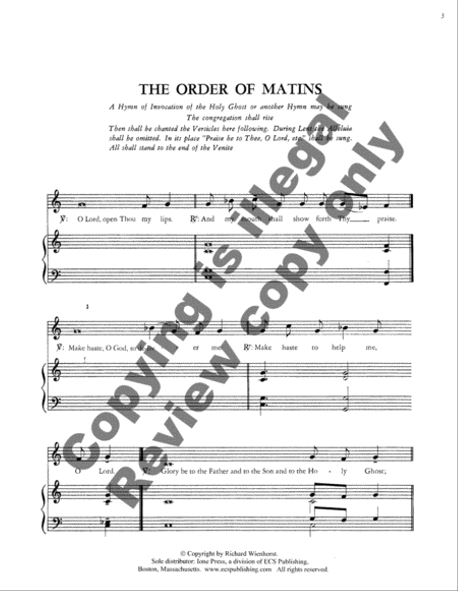 Order of Matins & Vespers Choir scores gallery preview page 3