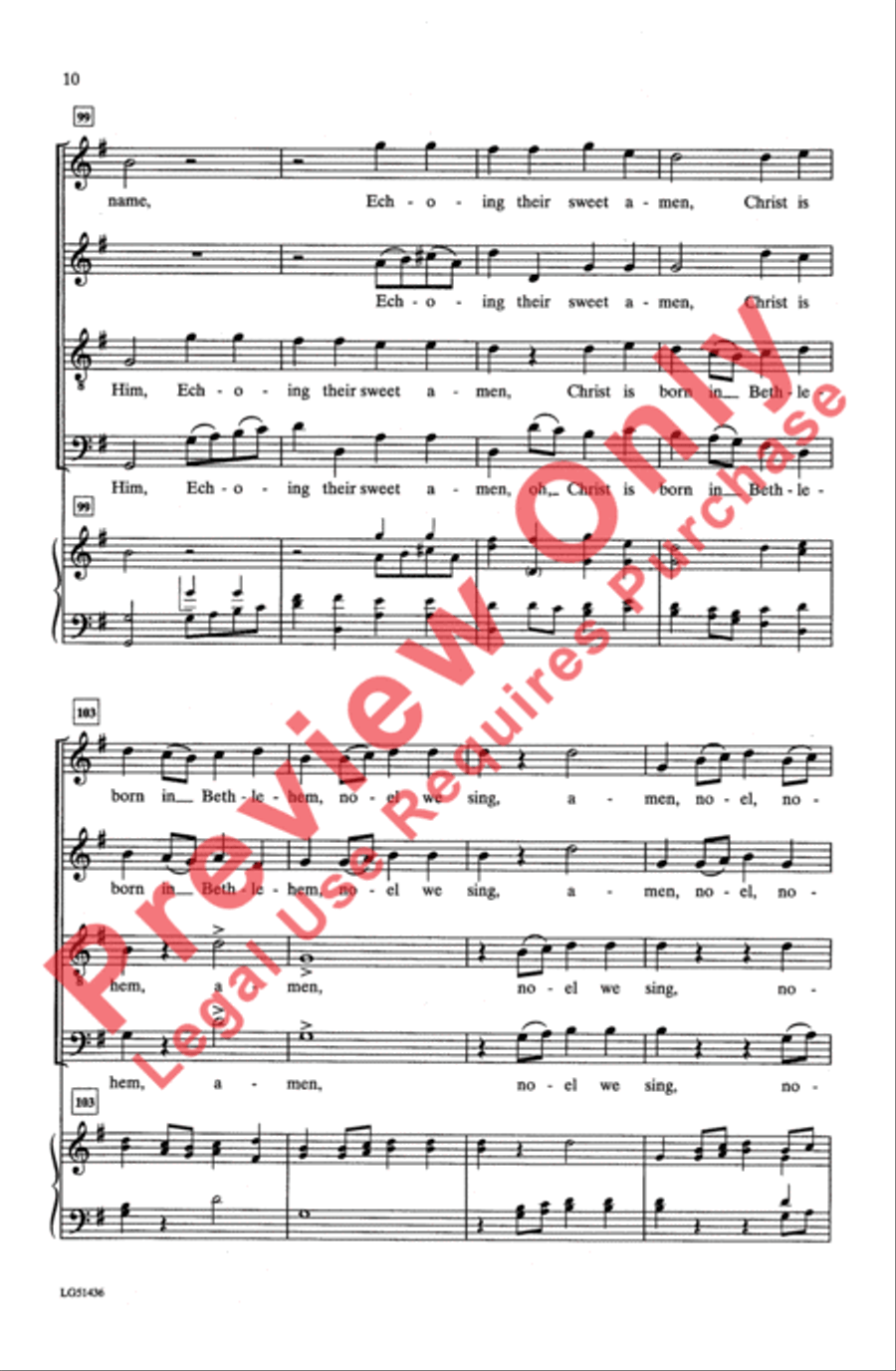 Noel We Sing Noel We Sing 4-Part scores gallery preview page 10