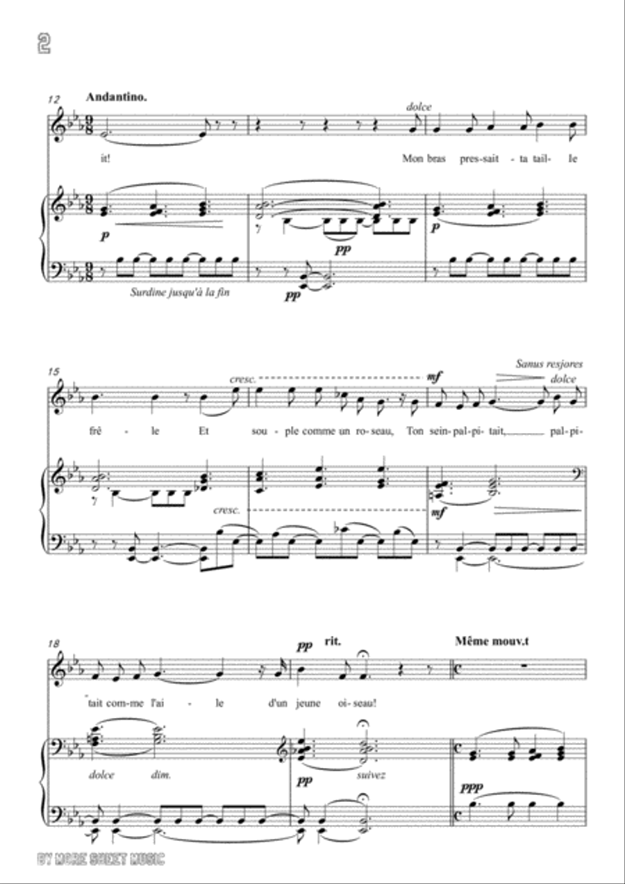Lalo-Souvenir in E flat Major,for Voice and Piano Voice Solo scores gallery preview page 4