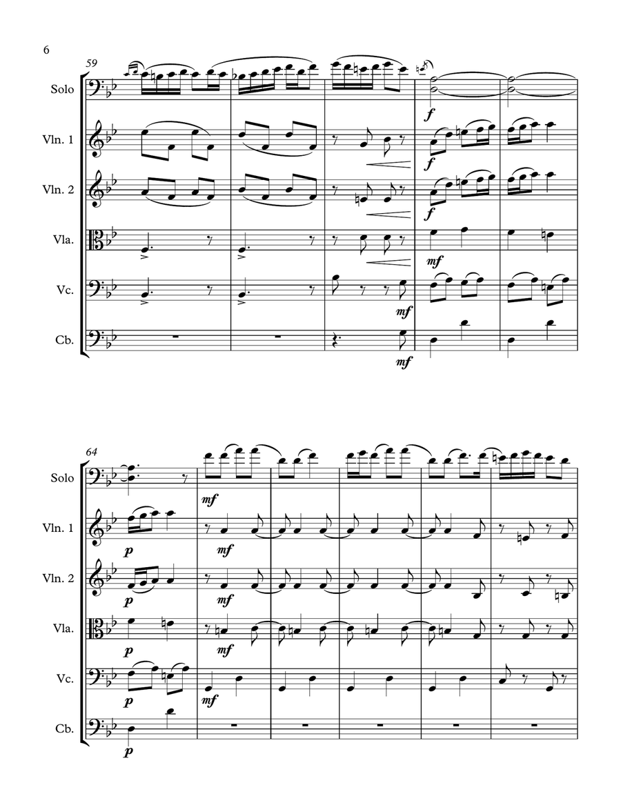 Danse Rustique, Op. 20, No. 5 for String Orchestra and Solo Cello (score and parts) String Orchestra scores gallery preview page 6