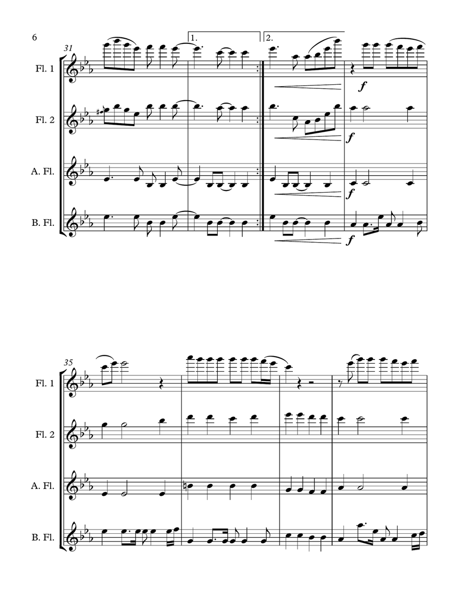 I'm Not The Only One Woodwind Quartet scores gallery preview page 6