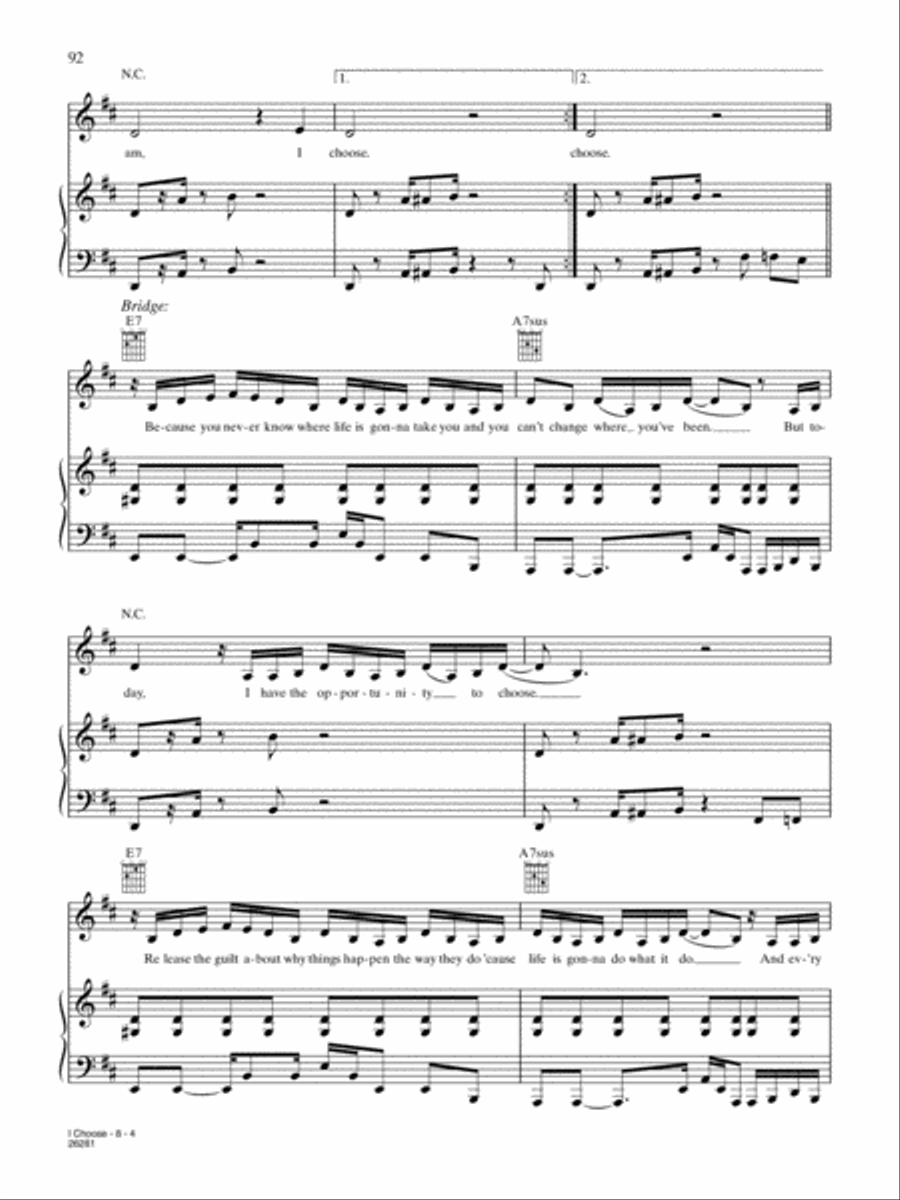 I Choose Piano, Vocal, Guitar scores gallery preview page 4