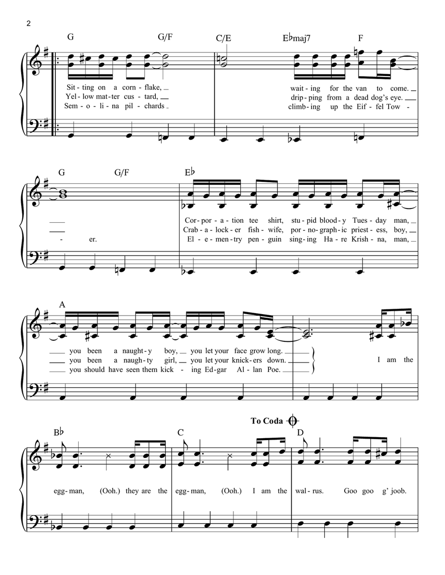 I Am The Walrus I Am The Walrus Voice scores gallery preview page 2