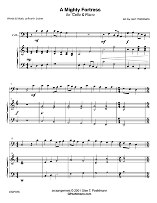 A MIGHTY FORTRESS - Cello Solo with Piano accompaniment