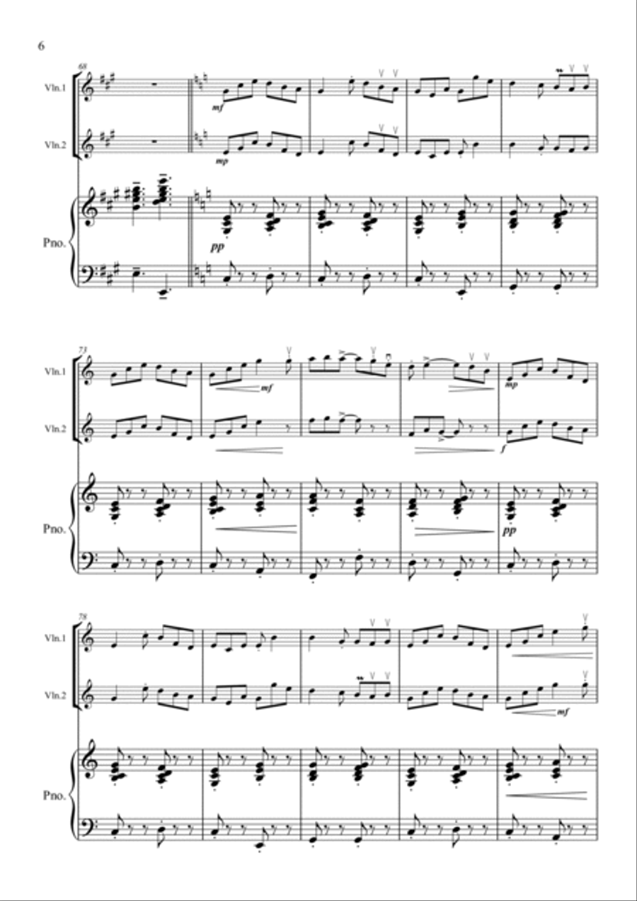 Concertino For Two Solo Violins and Strings (Piano Reduction Arrangement) String Duet scores gallery preview page 6