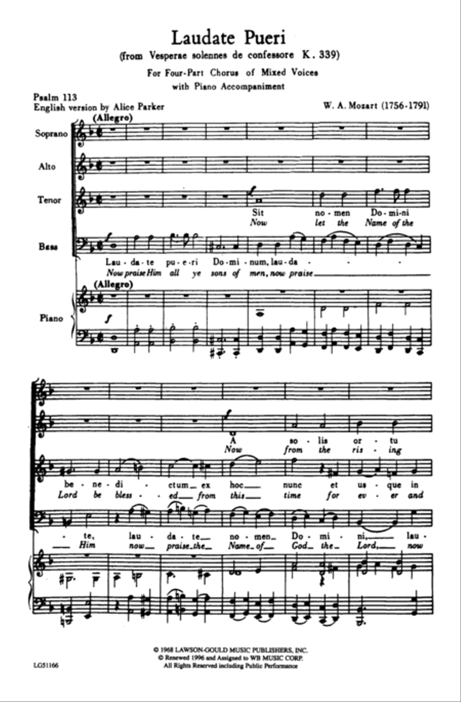 Laudate Pueri 4-Part scores gallery preview page 2