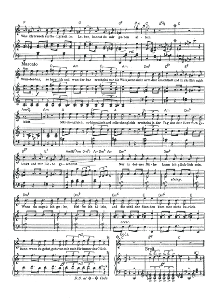 Weisst du denn, wie schwer es ist, ohne dich zu sein Piano, Vocal scores gallery preview page 3