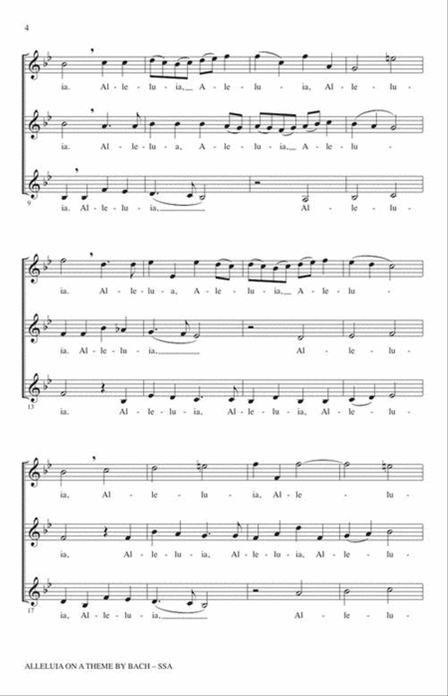 Alleluia on a Theme by Bach (BWV 243) SSA scores gallery preview page 5