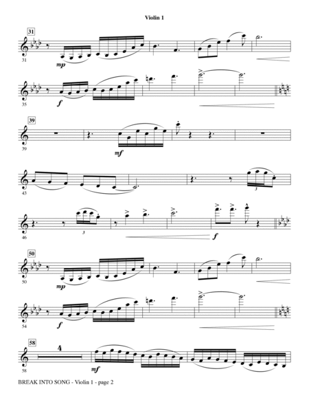 Break Into Song - Violin 1
