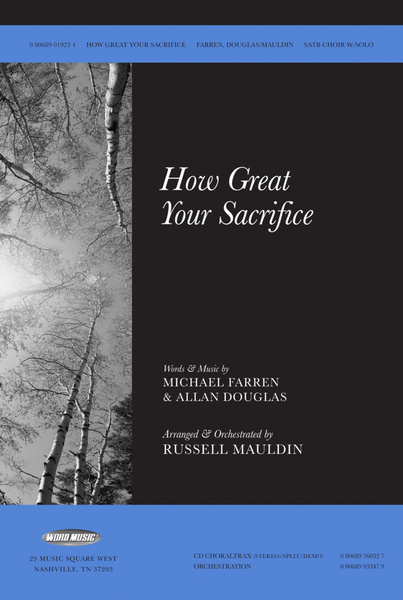 How Great Your Sacrifice - CD Choraltrax