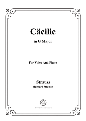 Book cover for Richard Strauss-Cäcilie in G Major,for Voice and Piano