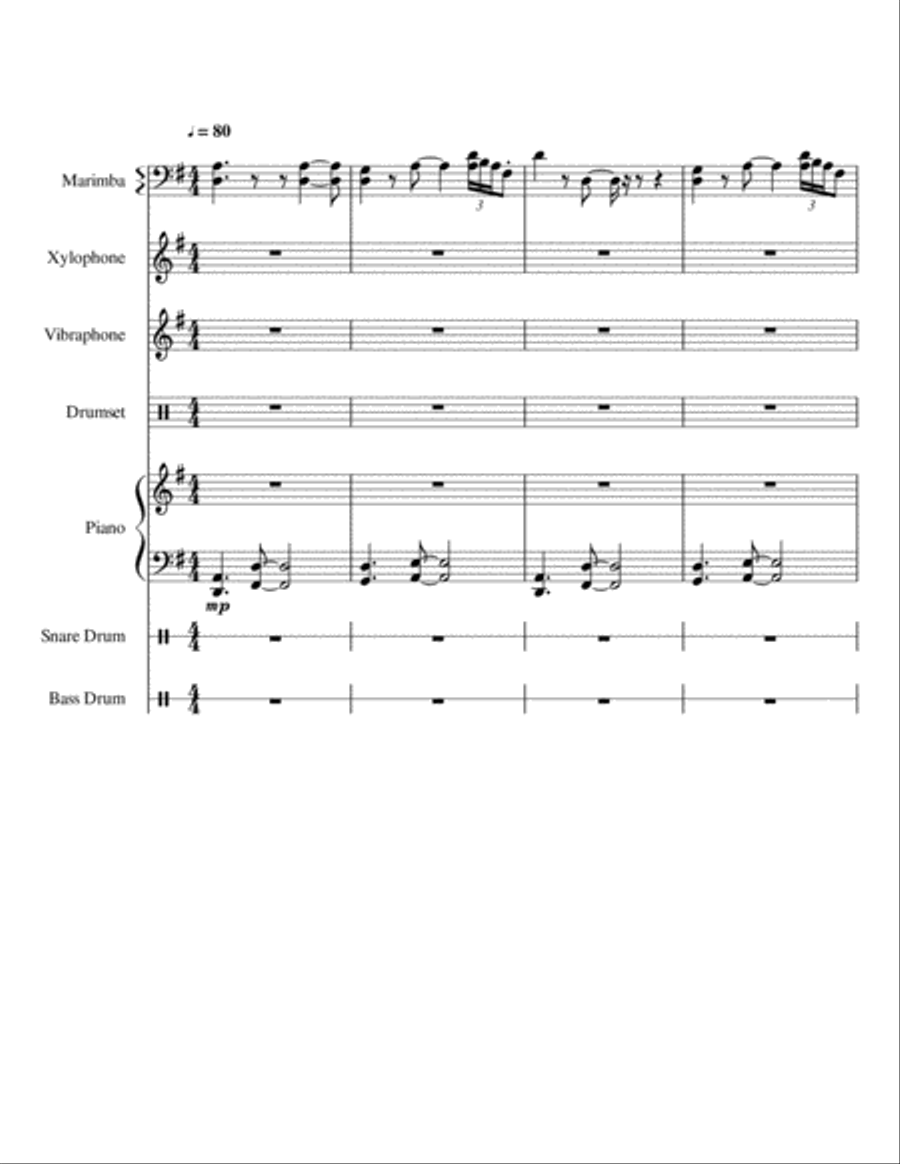 Thinking Out Loud Percussion Ensemble scores gallery preview page 1