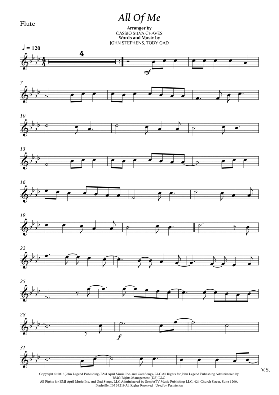 All Of Me Flute Solo scores gallery preview page 1