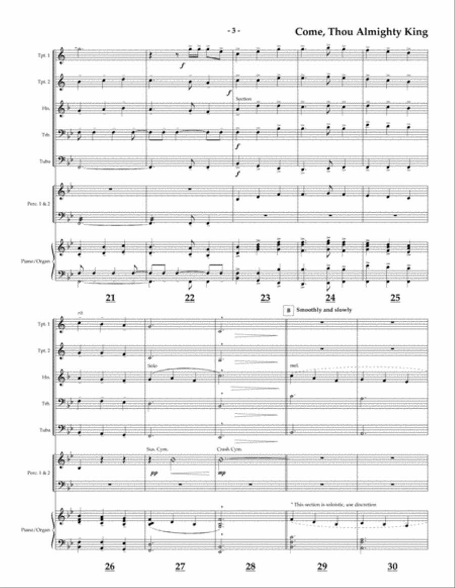 Come Thou Almighty King for Brass Quintet Brass Quintet scores gallery preview page 3