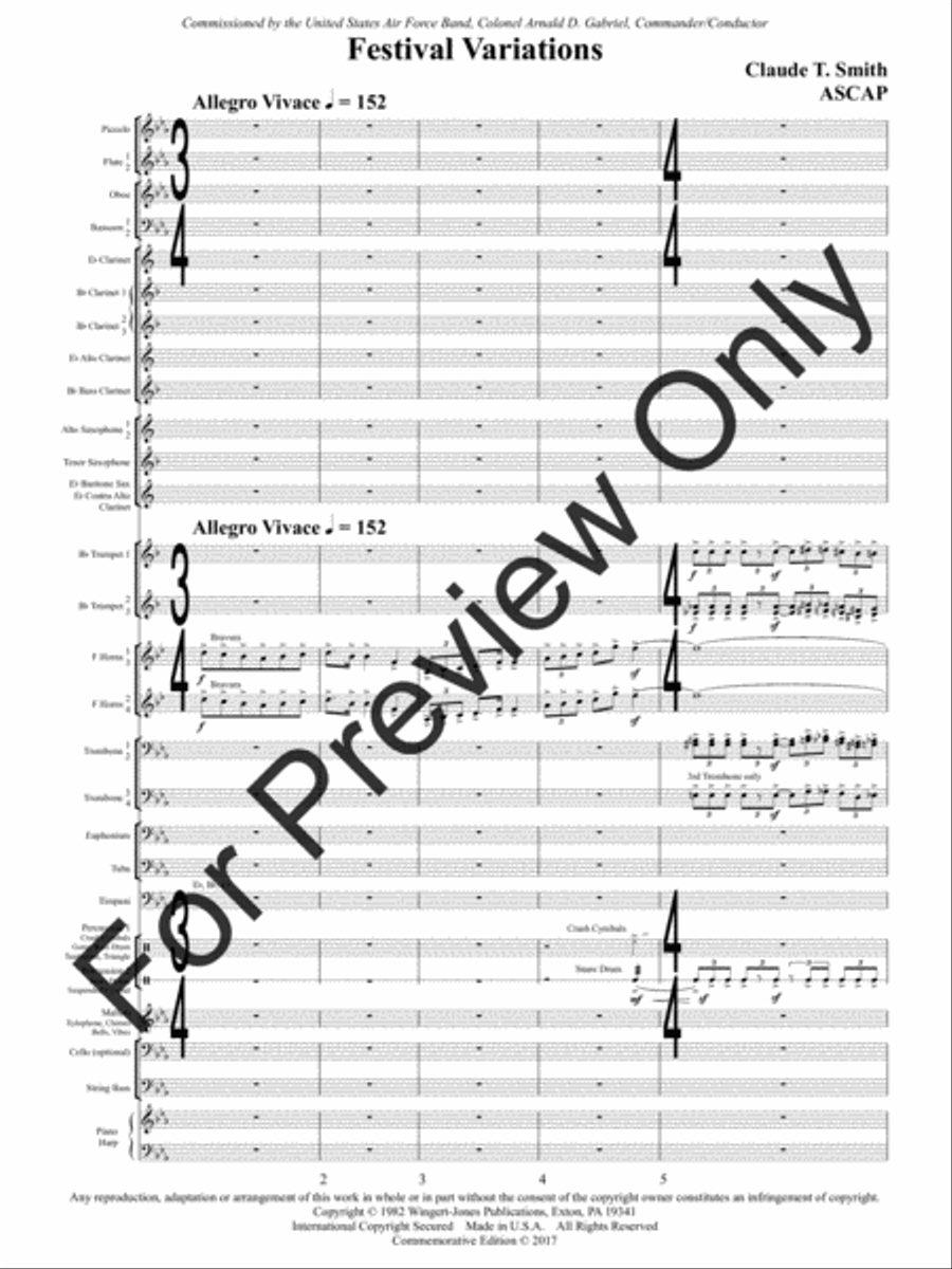 Festival Variations (Score) Concert Band scores gallery preview page 4