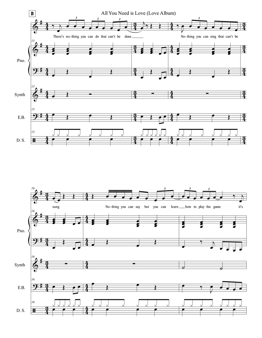All You Need Is Love Small Ensemble scores gallery preview page 2