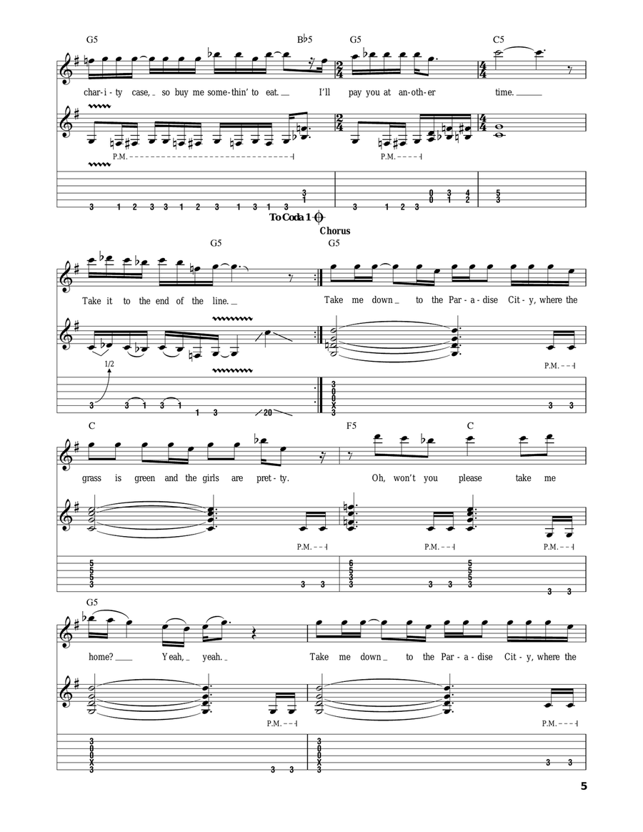 Paradise City Acoustic Guitar scores gallery preview page 5