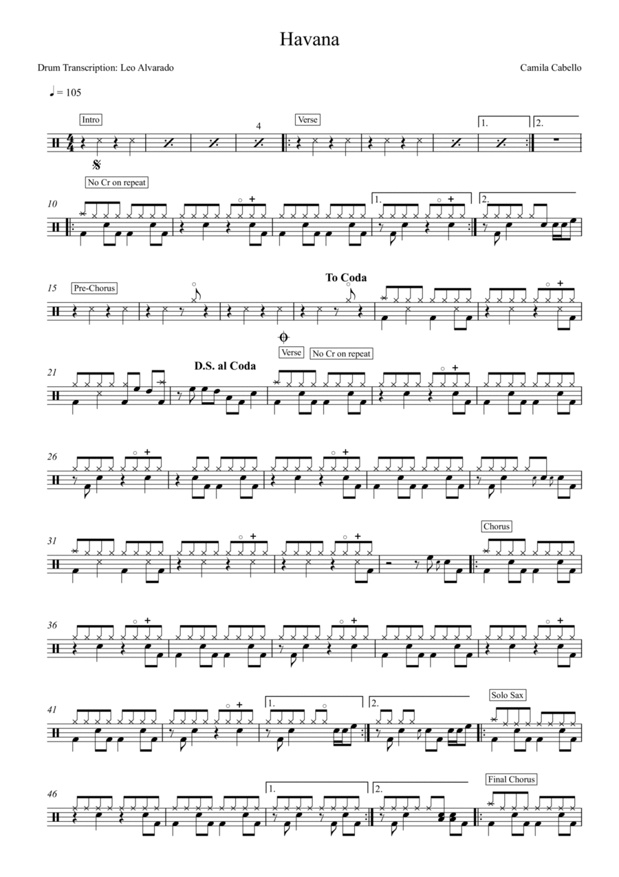 Havana Drum Set scores gallery preview page 1