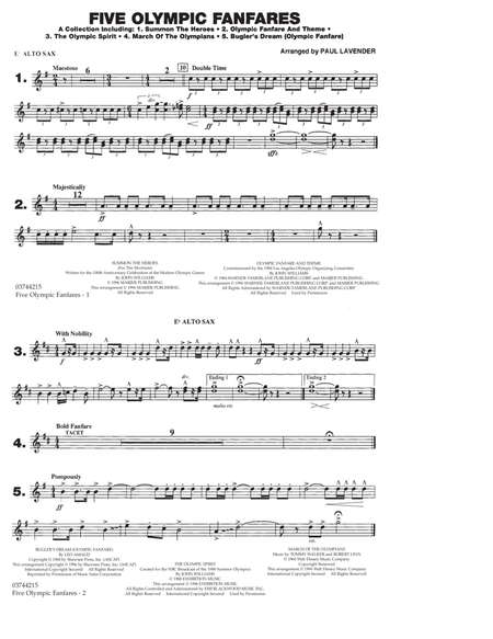 Five Olympic Fanfares - Eb Alto Sax