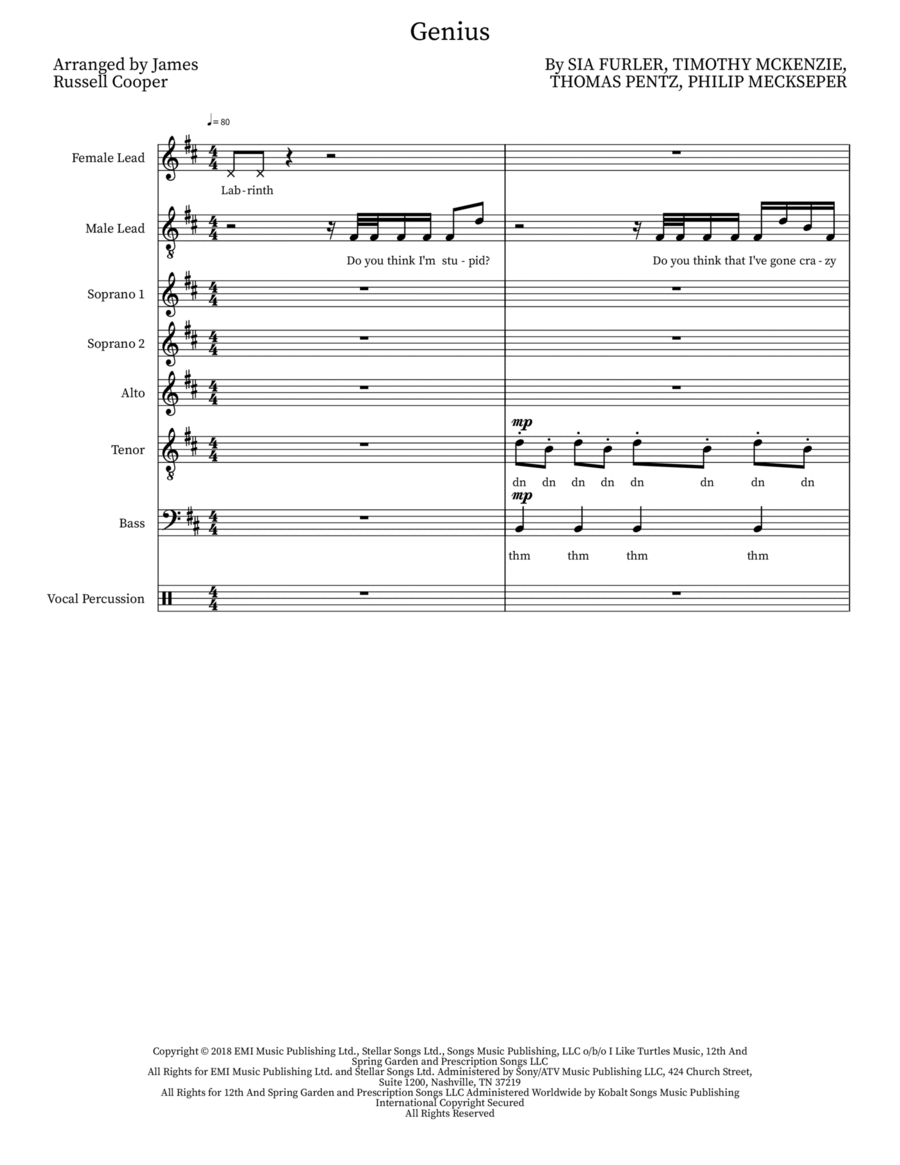 Genius Genius Choir scores gallery preview page 1