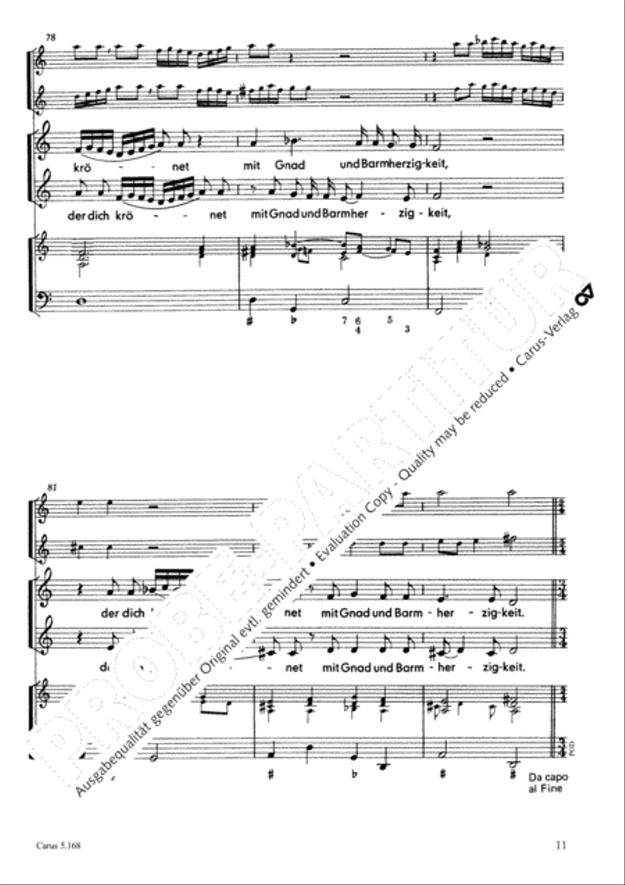 Praise the Almighty, O my spirit (Lobe den Herren, meine Seele) SA scores gallery preview page 12
