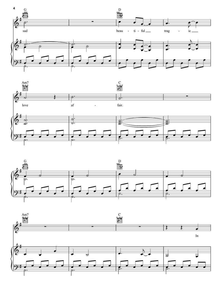 Sad Beautiful Tragic Acoustic Guitar scores gallery preview page 4