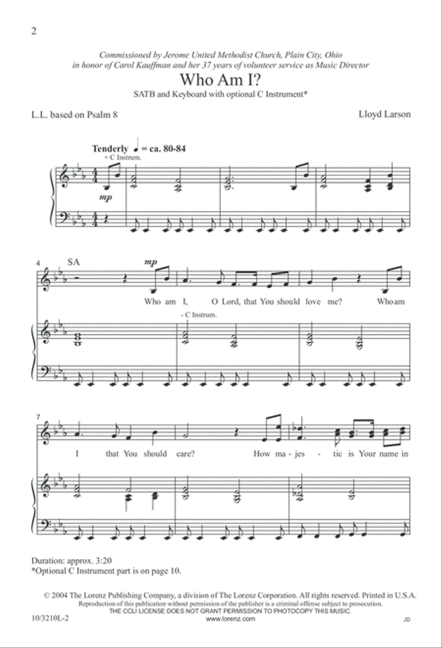 Who Am I? 4-Part scores gallery preview page 2