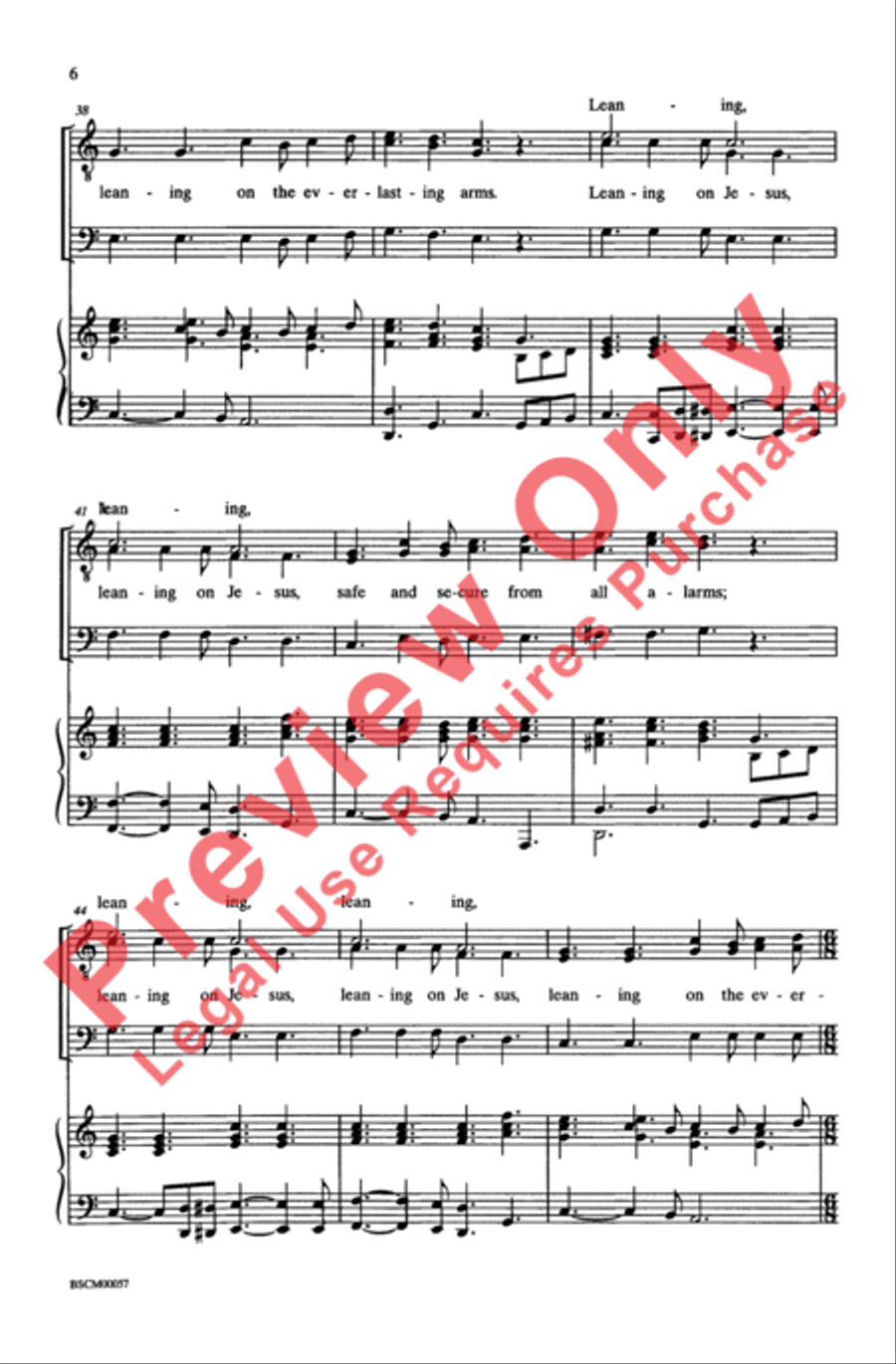 Leaning on the Everlasting Arms Men's Choir scores gallery preview page 6
