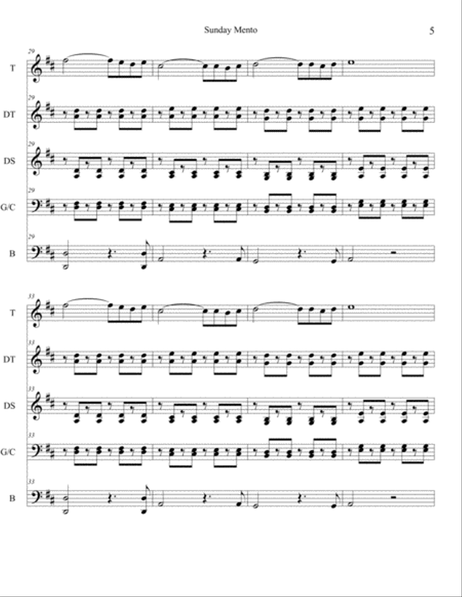 Sunday Mento Small Ensemble scores gallery preview page 6