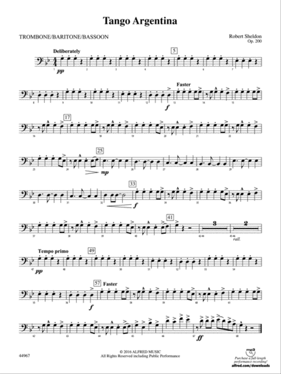 Tango Argentina: 1st Trombone Concert Band scores gallery preview page 1