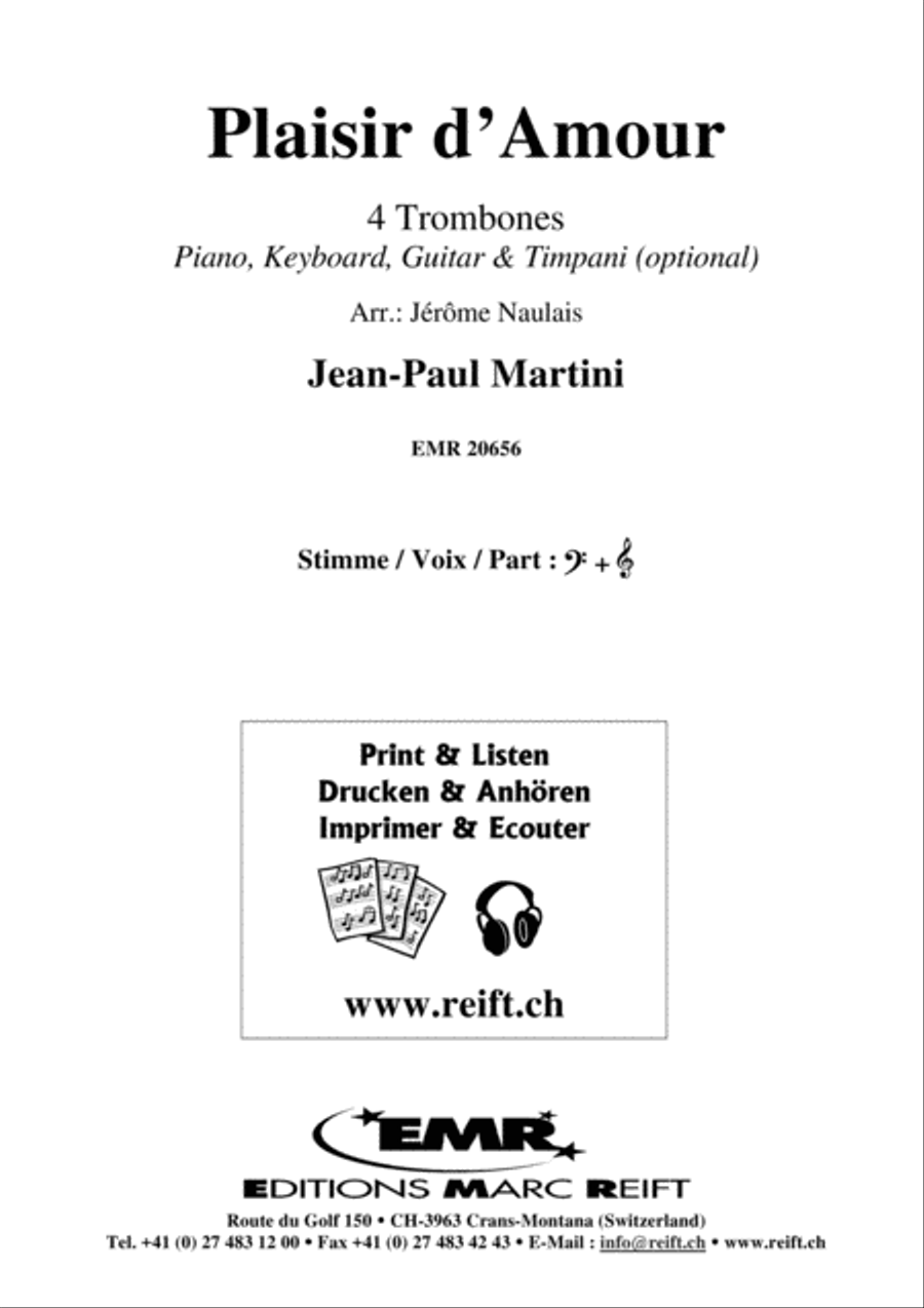 Plaisir d'Amour Trombone Quartet scores gallery preview page 2