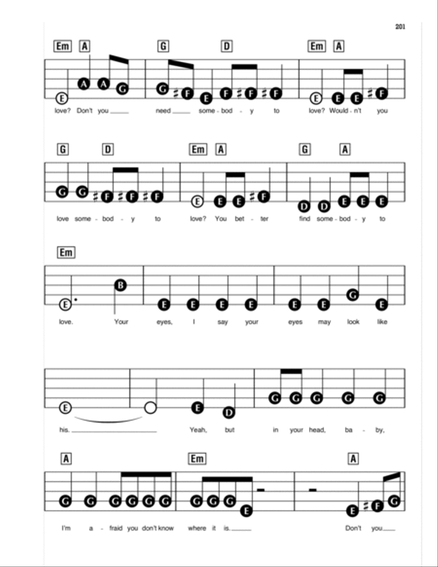 Somebody To Love Electronic Keyboard scores gallery preview page 3