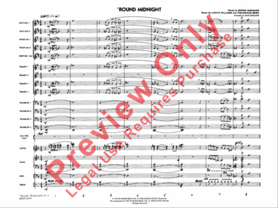 'Round Midnight Jazz Ensemble scores gallery preview page 3