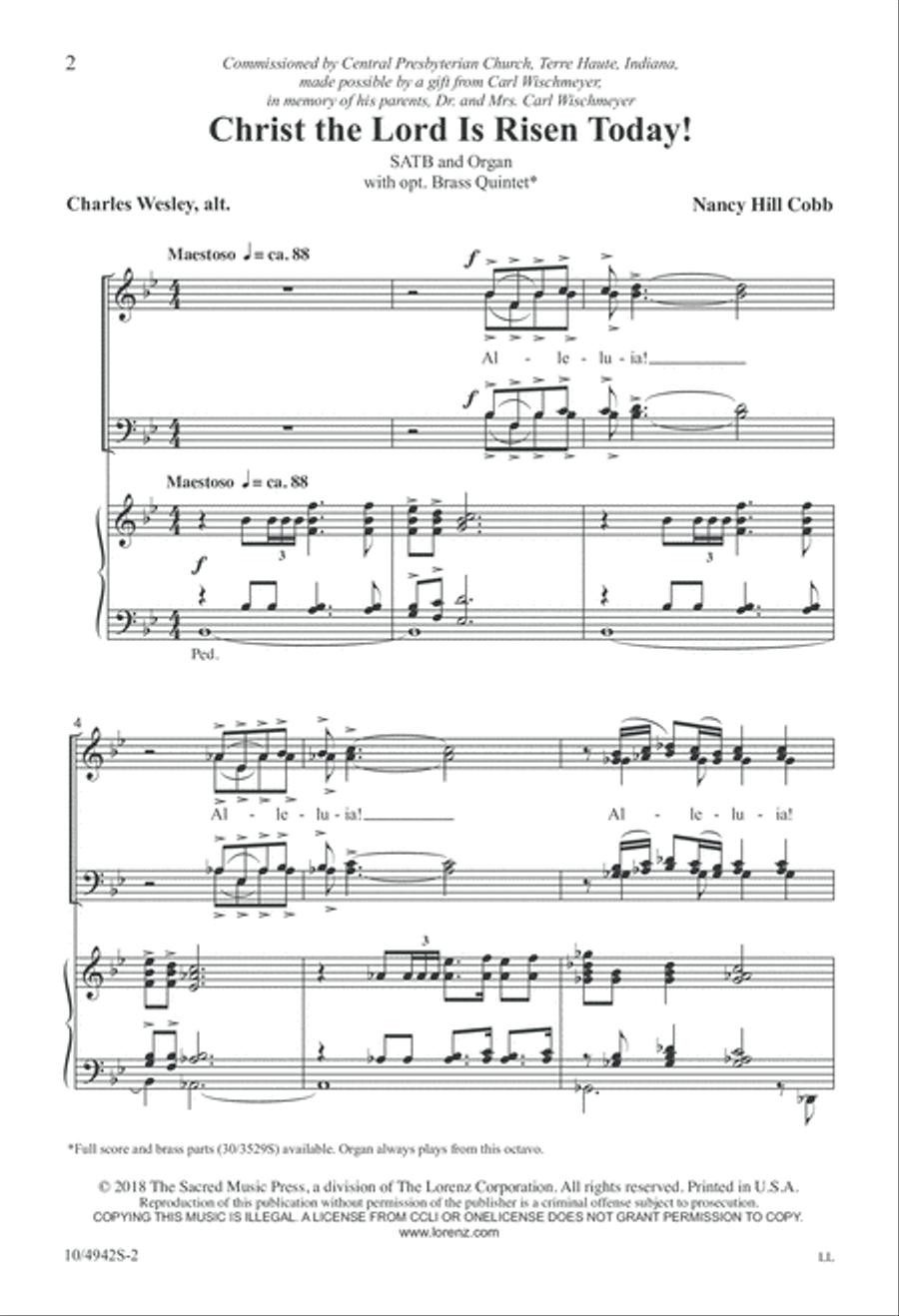 Christ the Lord Is Risen Today! 4-Part scores gallery preview page 2