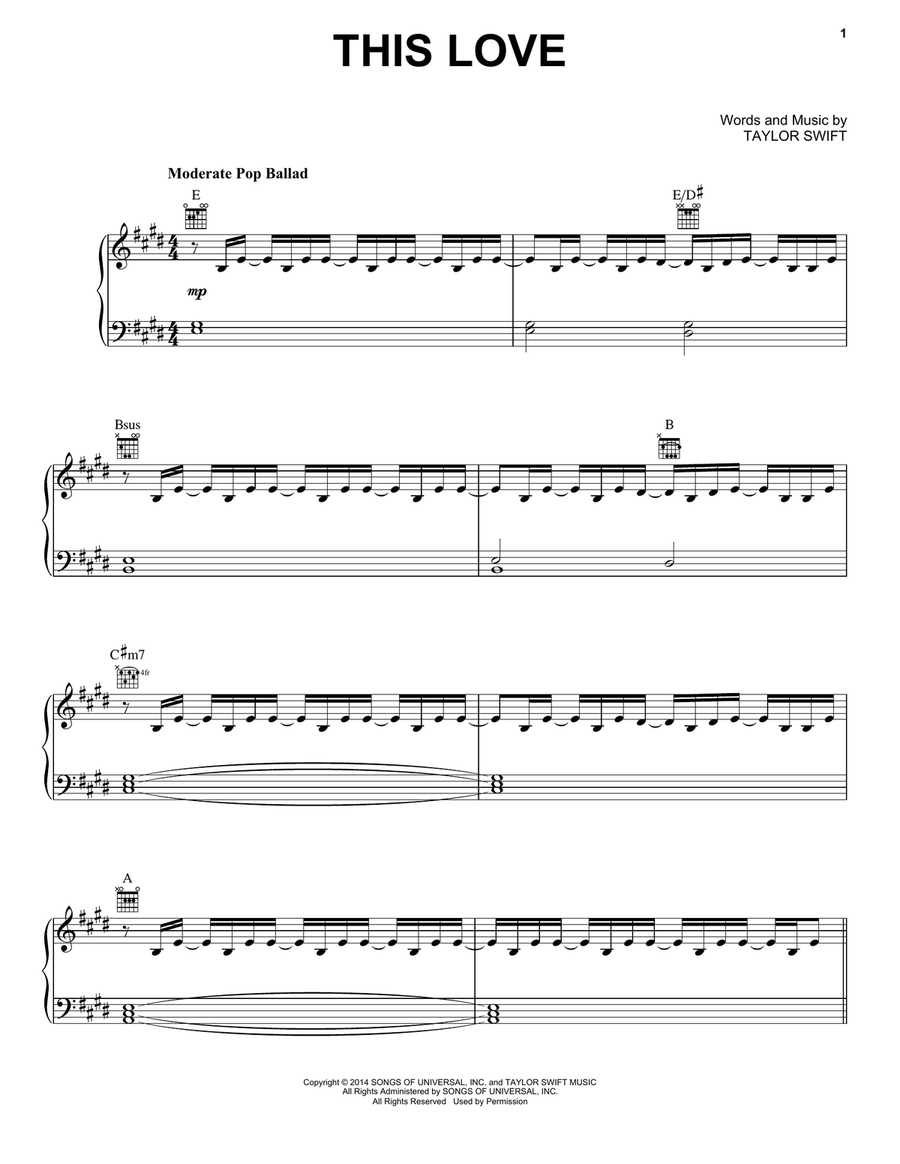 This Love This Love Acoustic Guitar scores gallery preview page 1