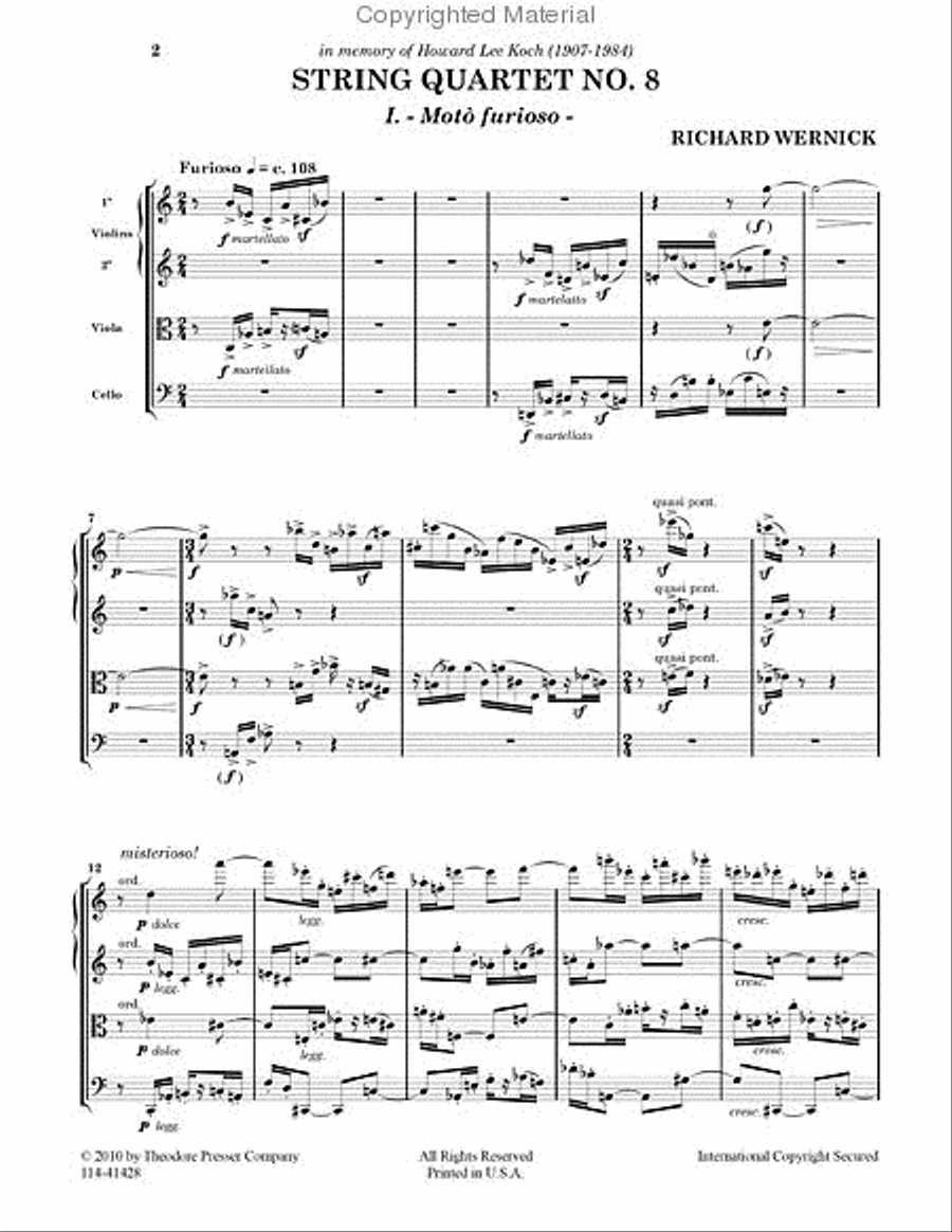 String Quartet No. 8 String Quartet scores gallery preview page 2
