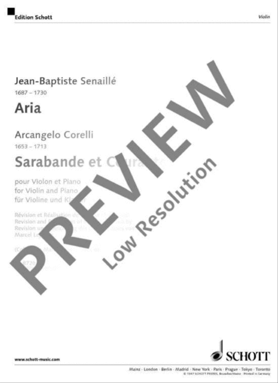 Aria/Sarabande et Courante Violin Solo scores gallery preview page 2