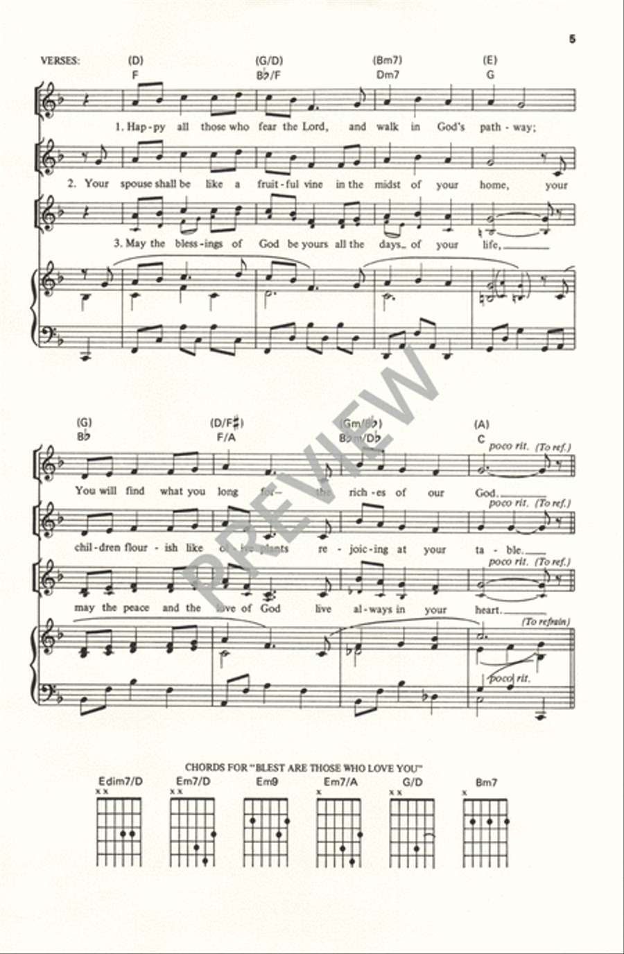 Blest Are Those Who Love You Unison Choir scores gallery preview page 6